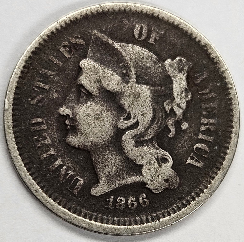 1866 Nickel Three Cent Piece . . . . VG dark