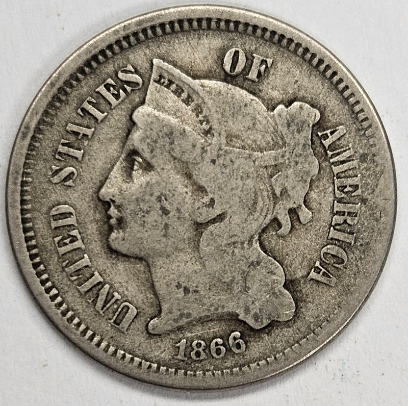 1866 Nickel Three Cent Piece . . . . Fine