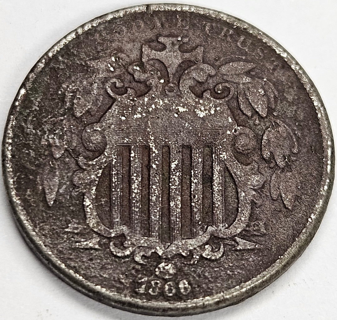 1866 Rays Shield Nickel Good dark – Mount Vernon Coin