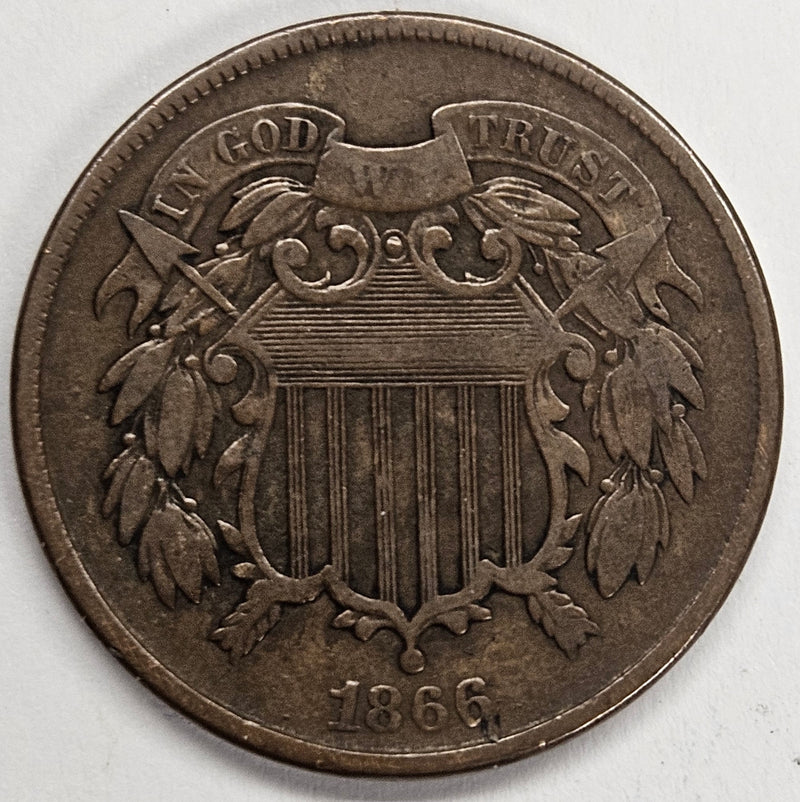 1866 Two Cent Piece . . . . Fine