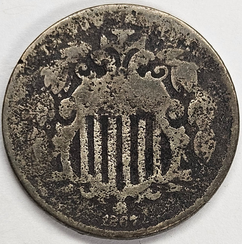 1867 Shield Nickel . . . . Good corrosion