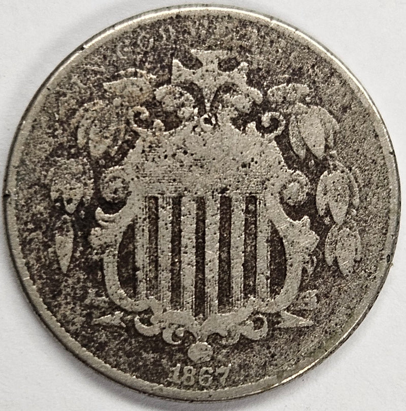 1867 Shield Nickel . . . . VG corrosion