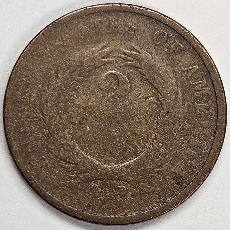 1867 Two Cent Piece . . . . Good reverse rim hits