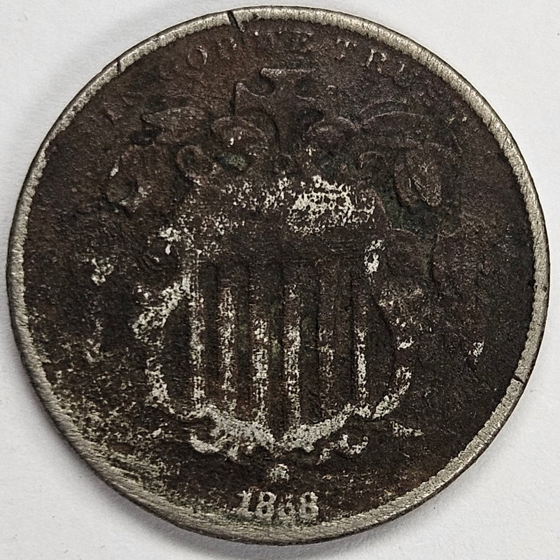 1868 Shield Nickel . . . . AG corrosion