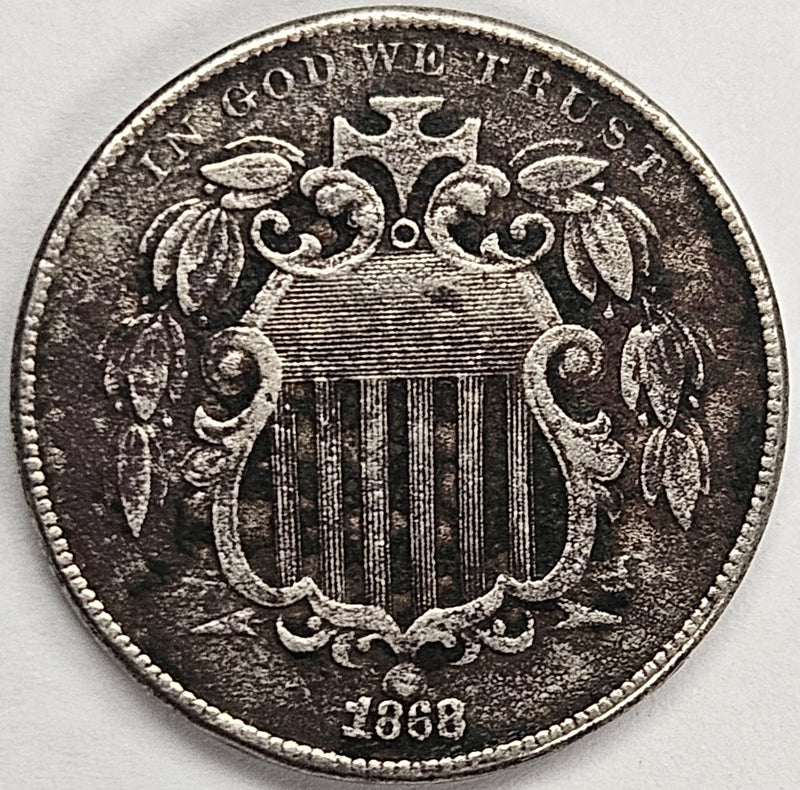 1868 Shield Nickel . . . . VF corrosion