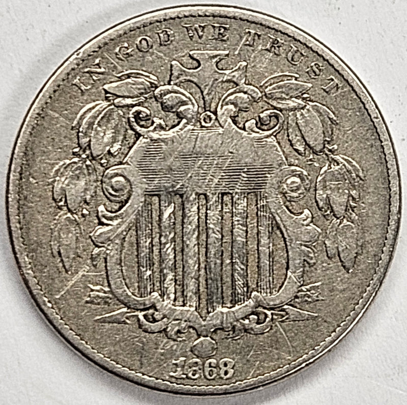 1868 Shield Nickel . . . . VF light scratches