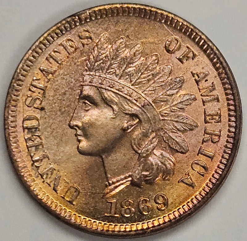 1869 Indian Cent . . . . Gem BU Red