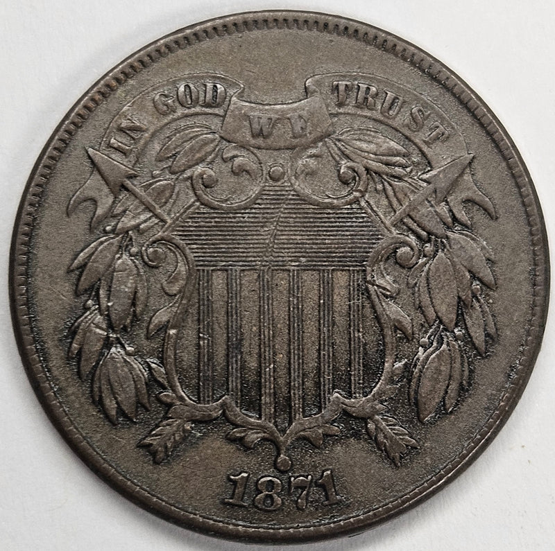 1871 Two Cent Piece . . . . Extremely Fine