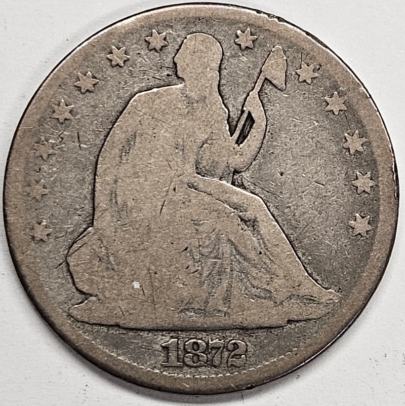 1872 Seated Liberty Half . . . . Good