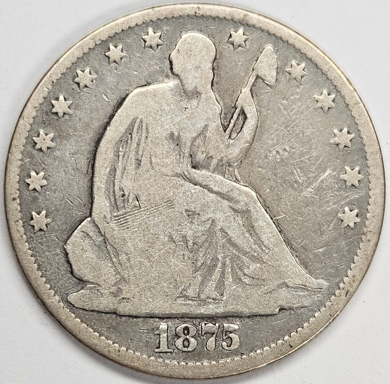 1875 Seated Liberty Half . . . . Good