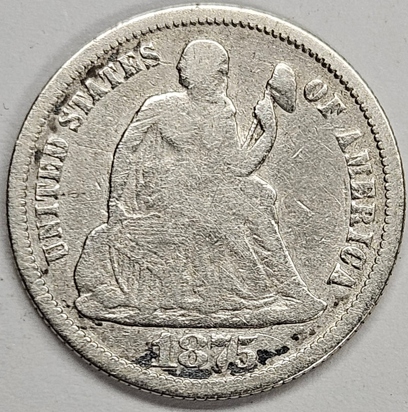 1875 Seated Liberty Dime . . . . Fine