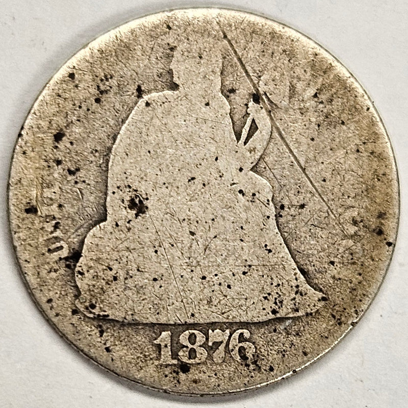 1876 Seated Liberty Dime . . . . About Good