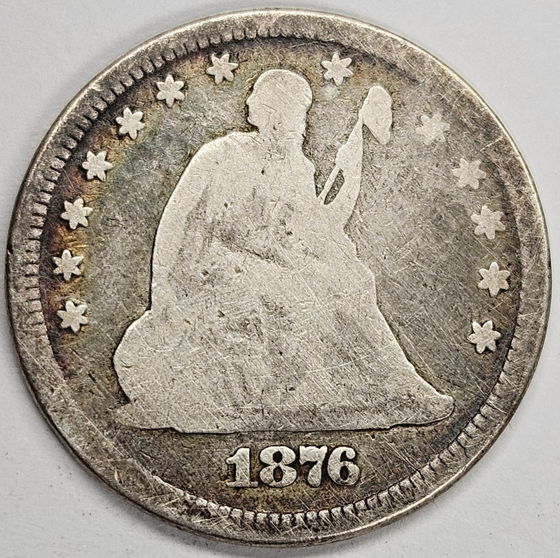 1876 Seated Liberty Quarter Good