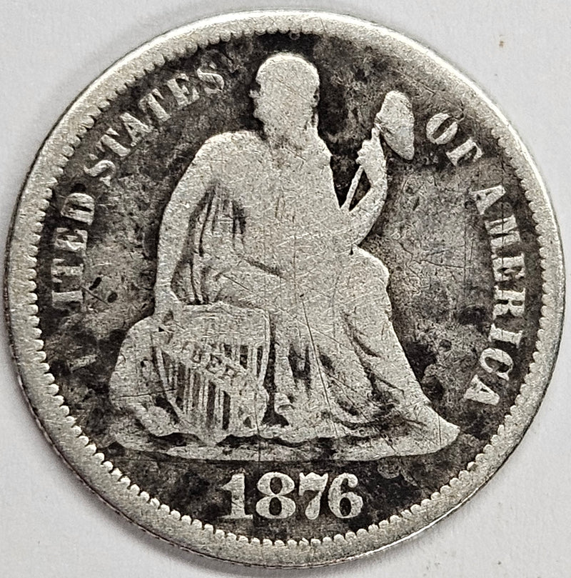 1876-CC Seated Liberty Dime . . . . Fine