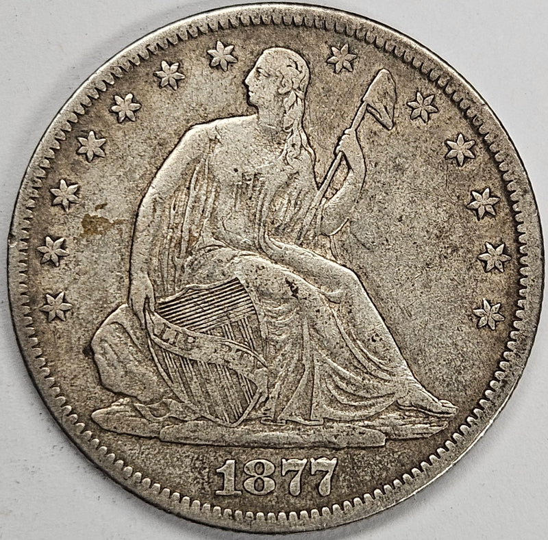 1877-CC Seated Liberty Half Extremely Fine