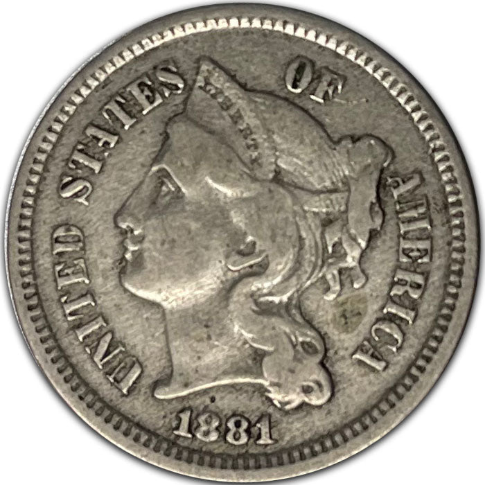 1881 Nickel Three Cent Piece . . . . Extremely Fine