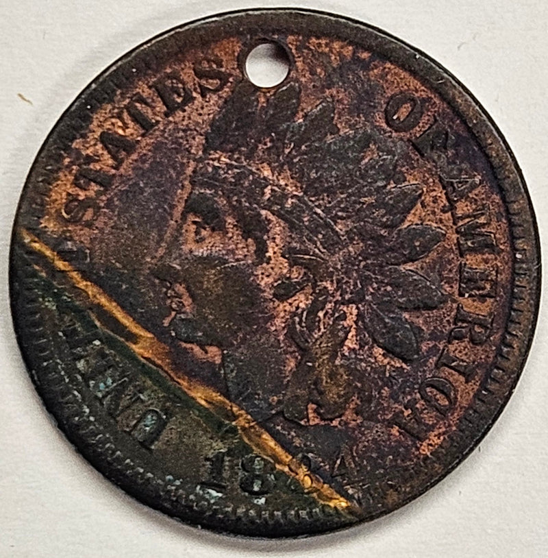 1884 Indian Cent . . . . VF holed