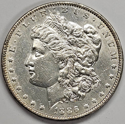 1886 Morgan Dollar AU cleaned