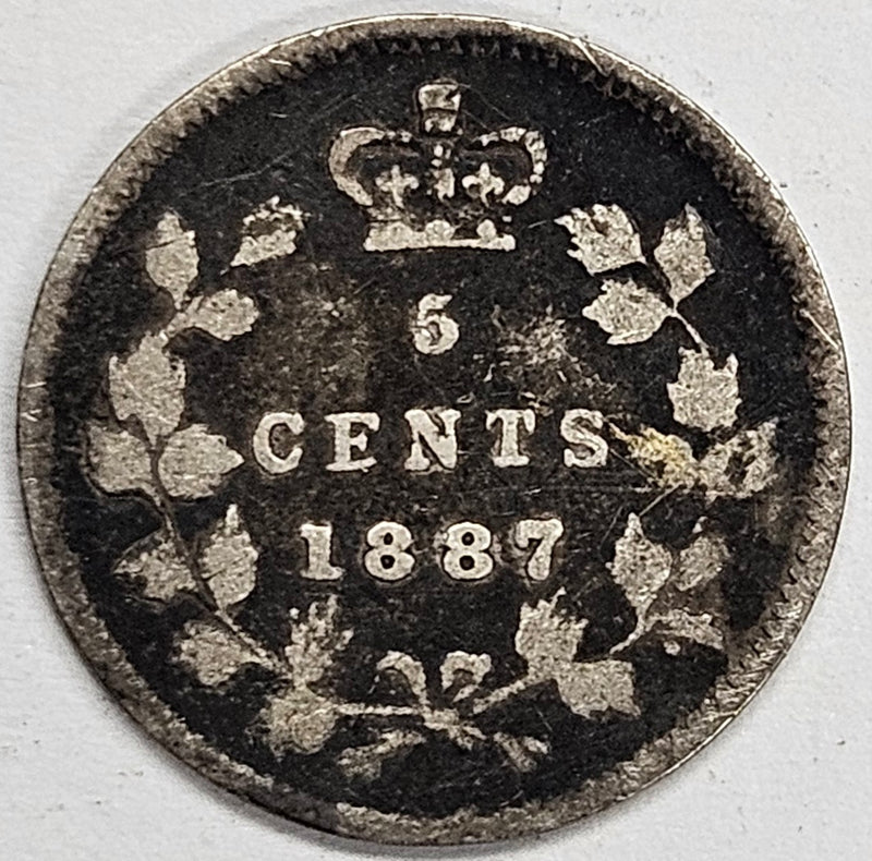 1887 Canadian 5 Cents . . . . Fine