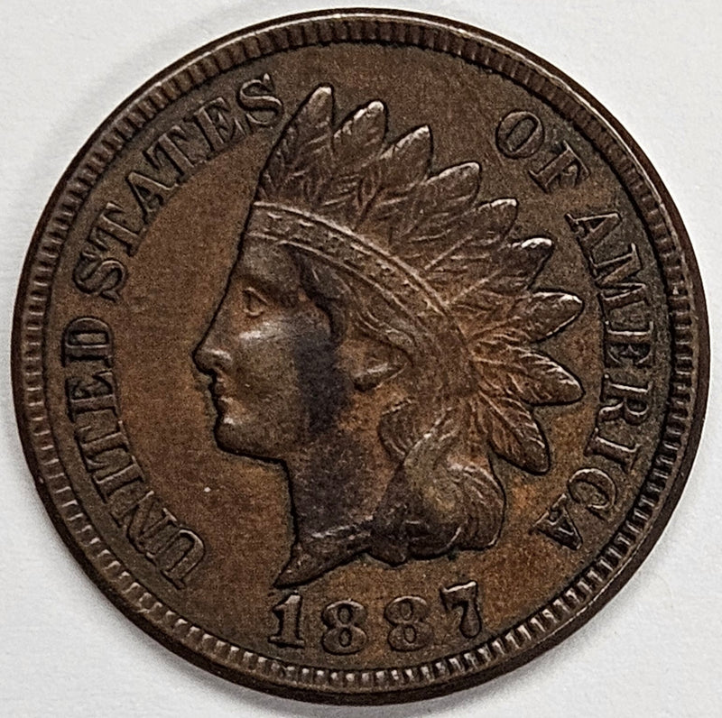 1887 Indian Cent . . . . Choice About Uncirculated