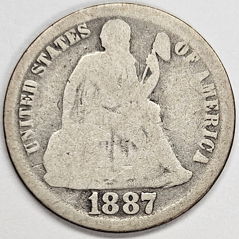 1887 Seated Liberty Dime . . . . Good