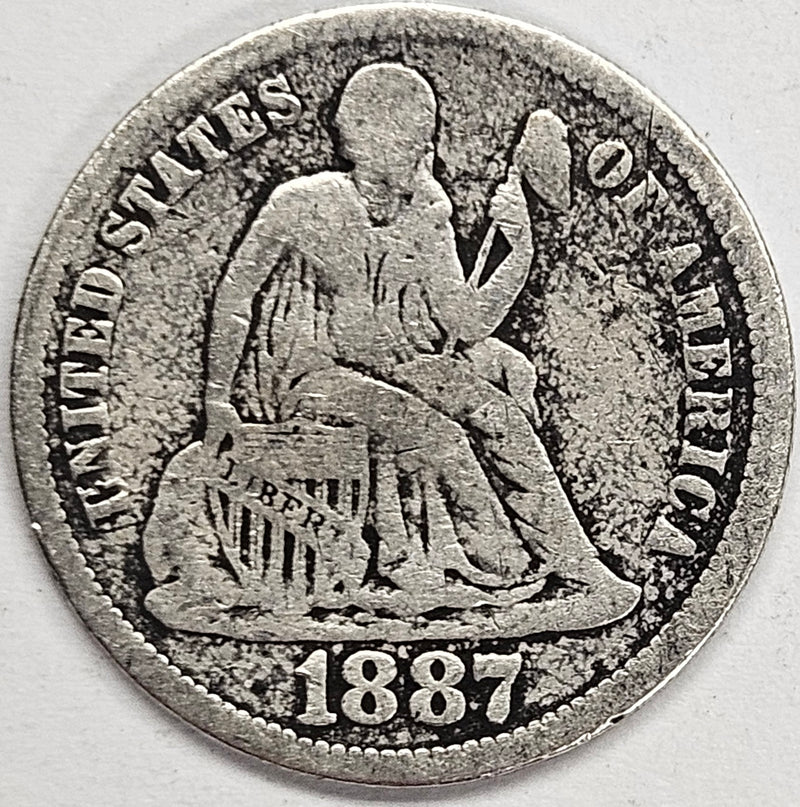 1887 Seated Liberty Dime . . . . Very Good