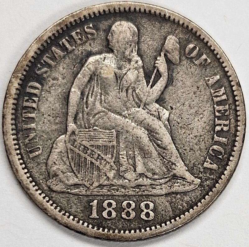 1888 Seated Liberty Dime . . . . XF reverse scratches