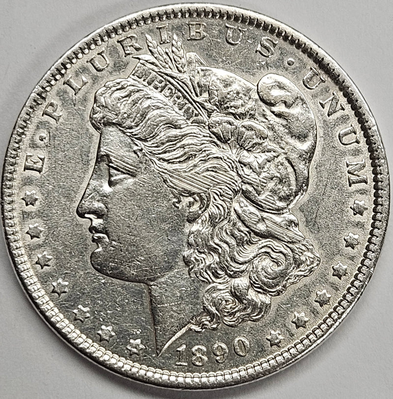 1890 Morgan Dollar . . . . AU obverse scrape