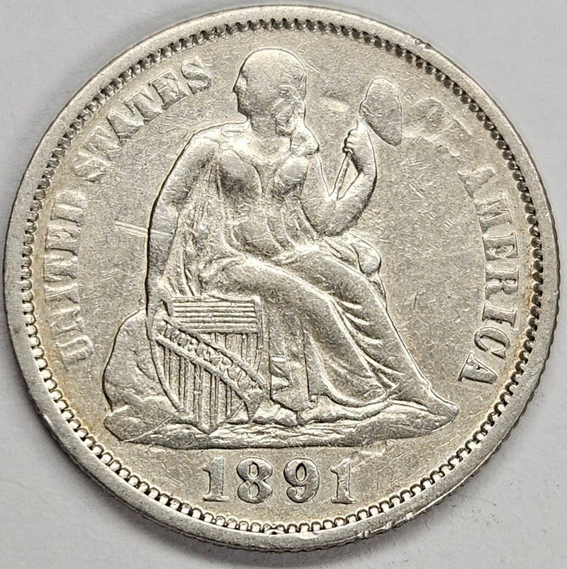 1891 Seated Liberty Dime . . . . VF/XF