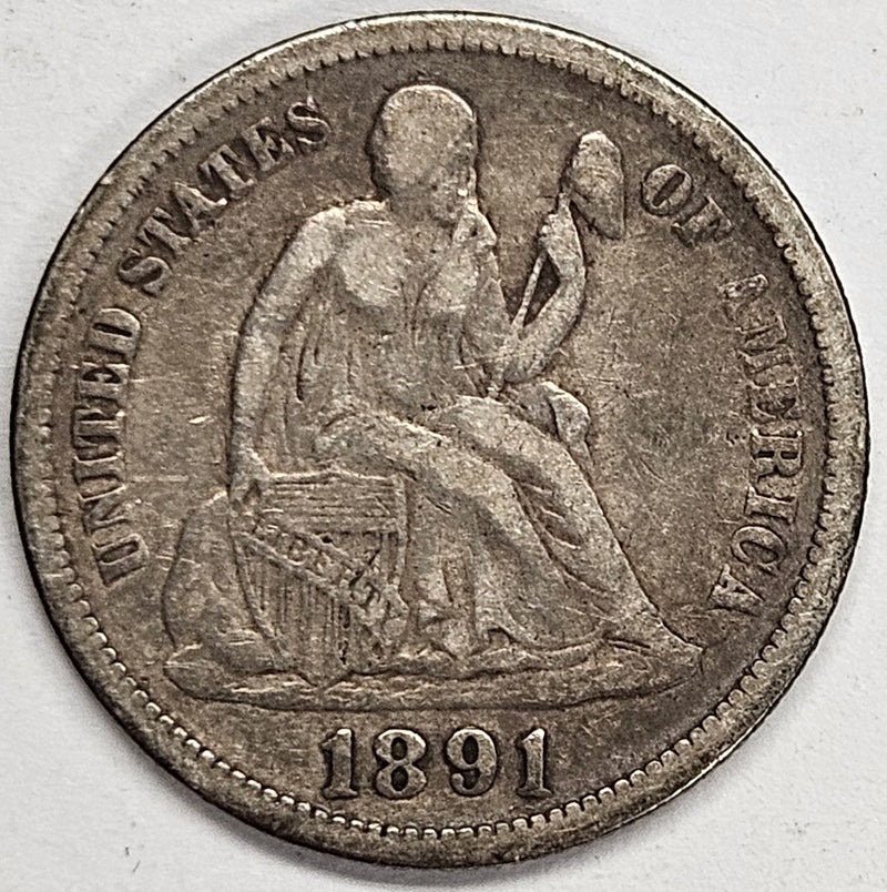 1891 Seated Liberty Dime . . . . Very Fine