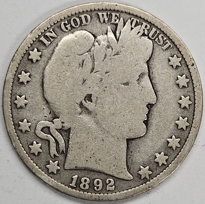 1892 Barber Half Very Good