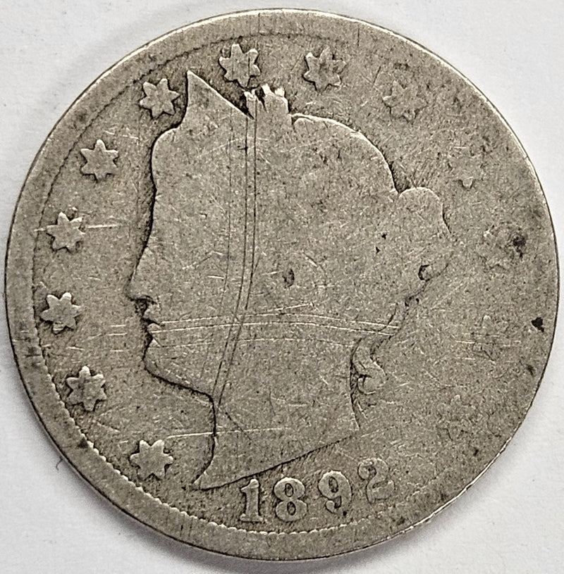 1892 Liberty Nickel . . . . AG obverse scratch