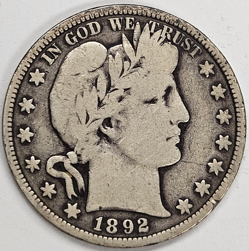 1892-S Barber Half Very Good