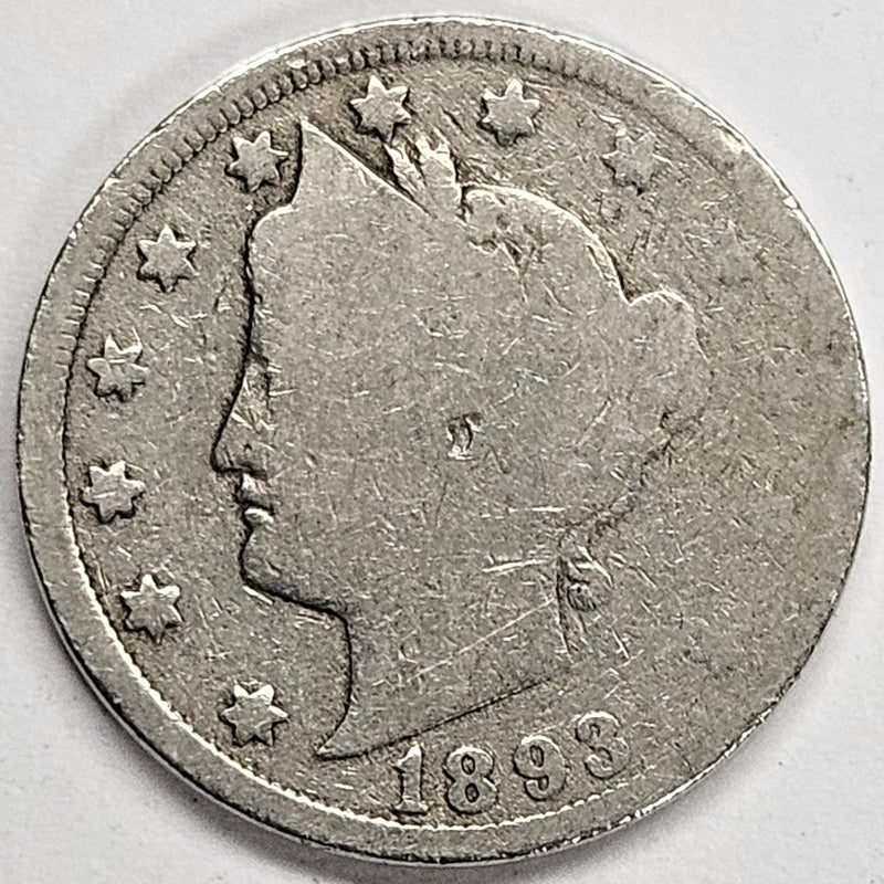 1893 Liberty Nickel . . . . About Good