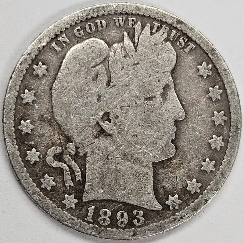 1893-O Barber Quarter . . . . Very Good