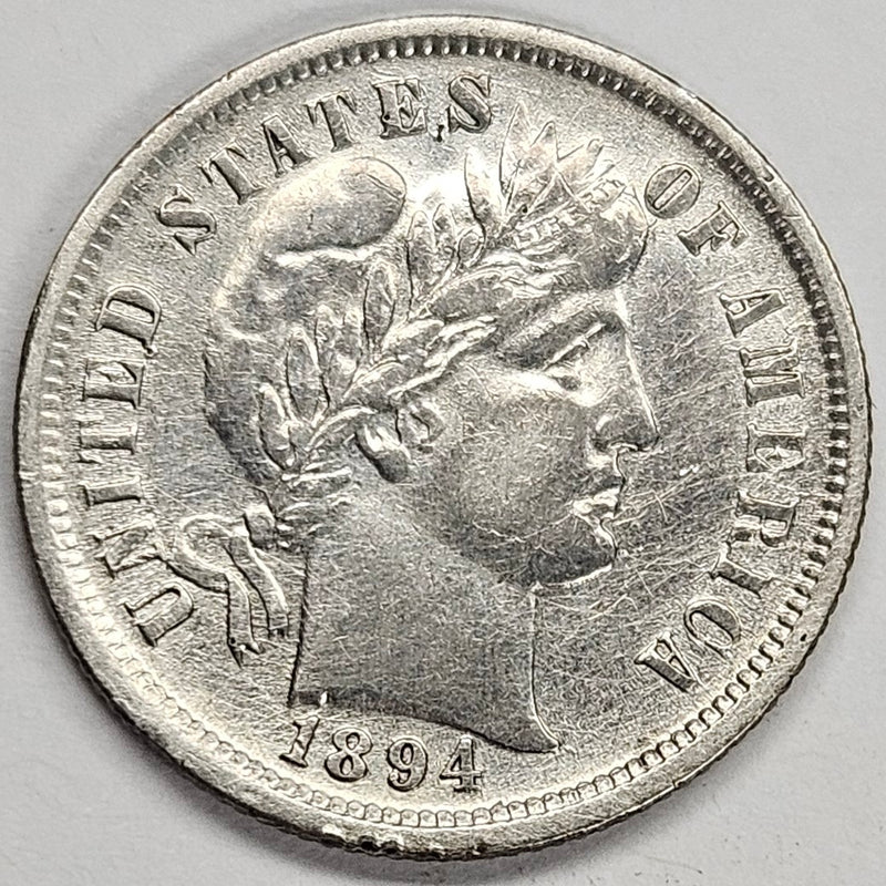 1894 Barber Dime . . . . Choice About Uncirculated