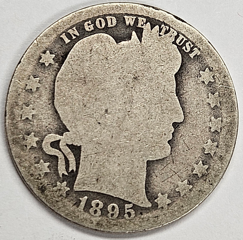 1895-O Barber Quarter . . . . About Good