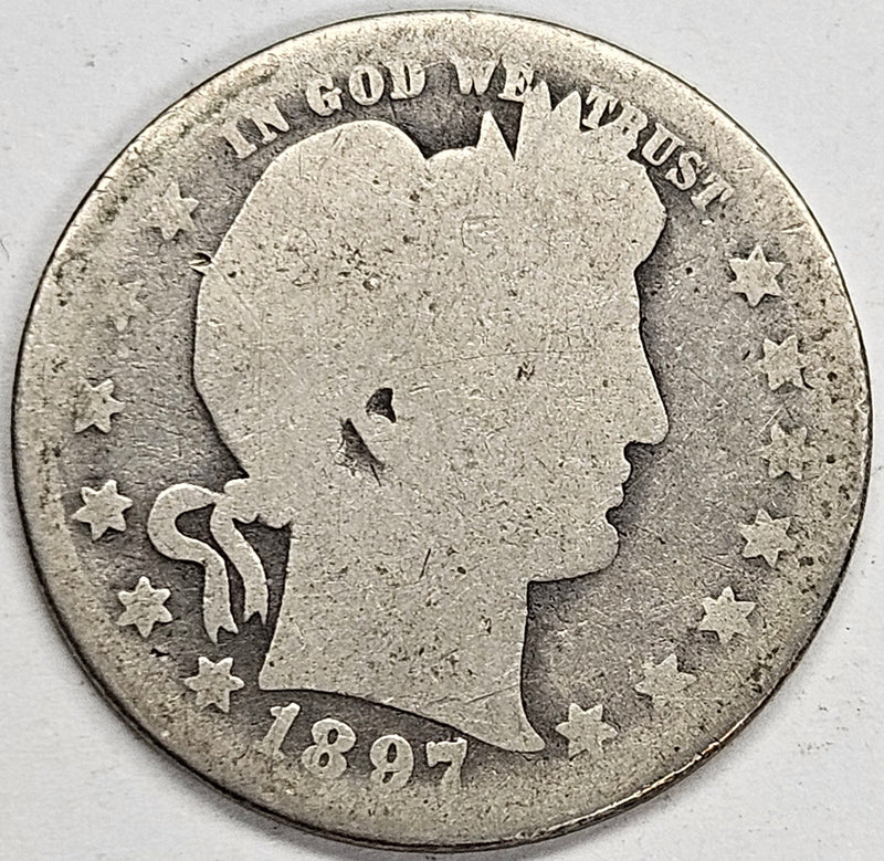 1897-O Barber Quarter . . . . About Good