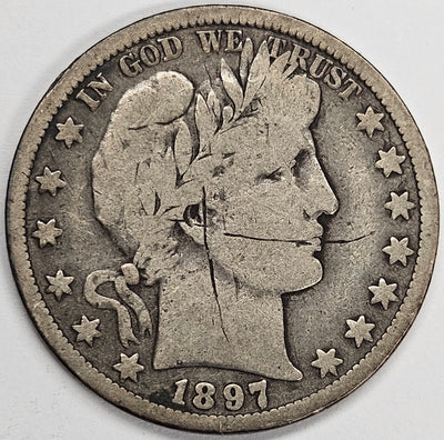 1897-O Barber Half VG scratch both sides