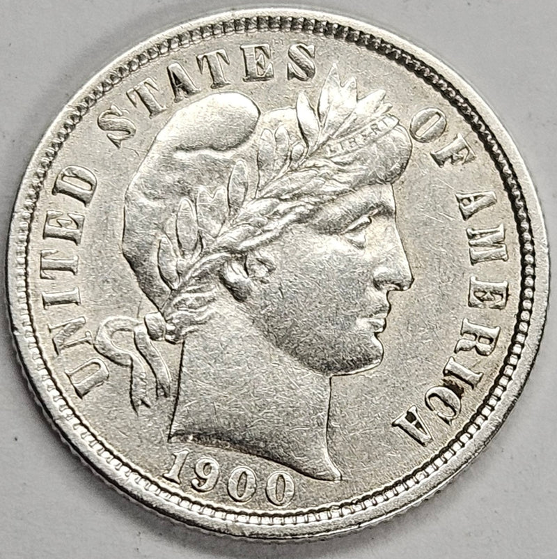 1900 Barber Dime . . . . Choice About Uncirculated