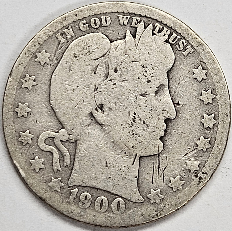 1900-O Barber Quarter . . . . Good obverse scratch