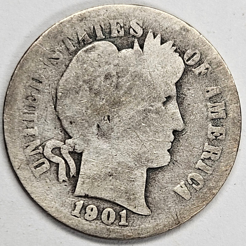 1901 Barber Dime . . . . About Good