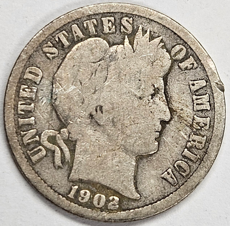 1902 Barber Dime . . . . VG hit