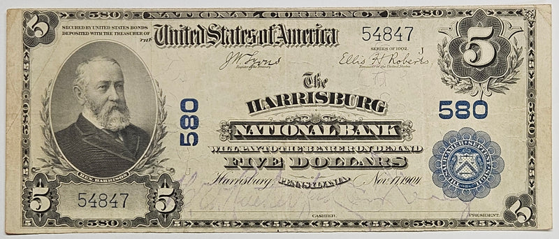 Pennsylvania $5.00 1902 The Harrisburg National Bank, PA CH