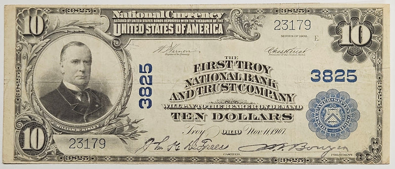 Ohio $10.00 1902 The First Troy National Bank and Trust Company, OH CH