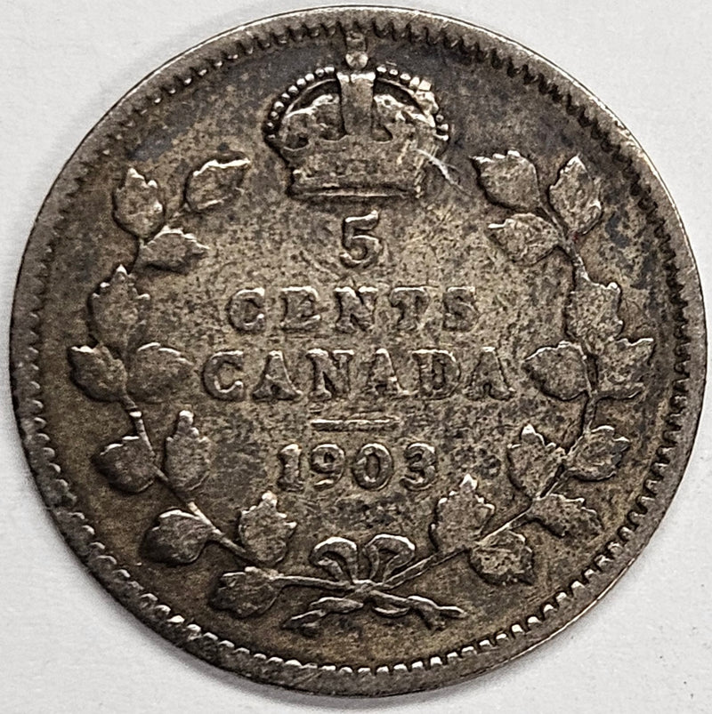 1903 Canadian 5 Cents . . . . Fine