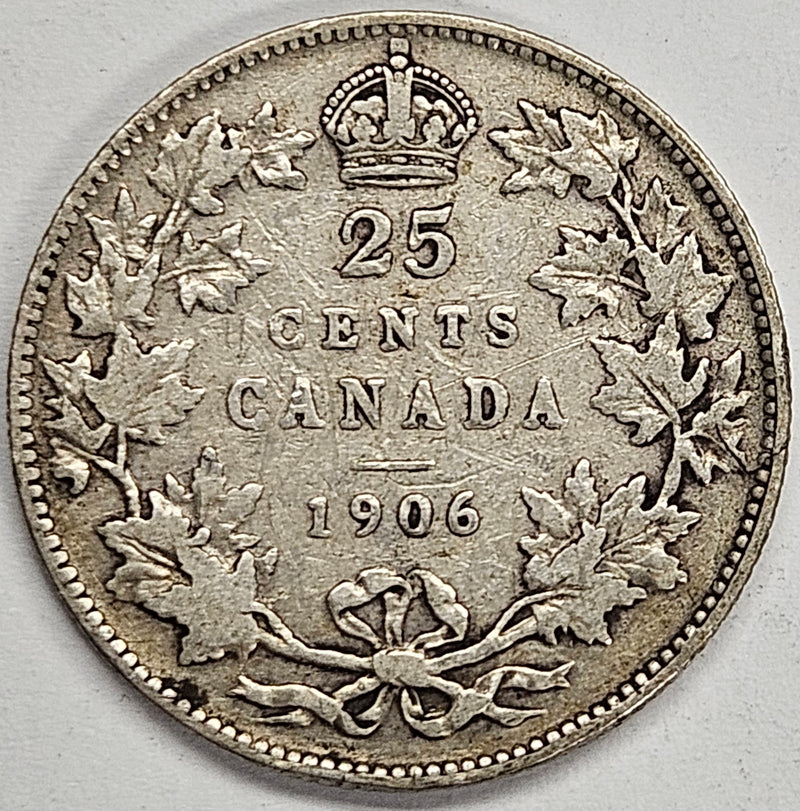 1906 Canadian Large Crown Quarter . . . . Very Fine