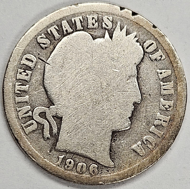 1906-O Barber Dime . . . . Good