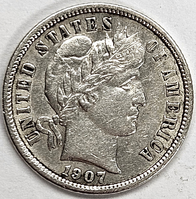 1907 Barber Dime . . . . Extremely Fine