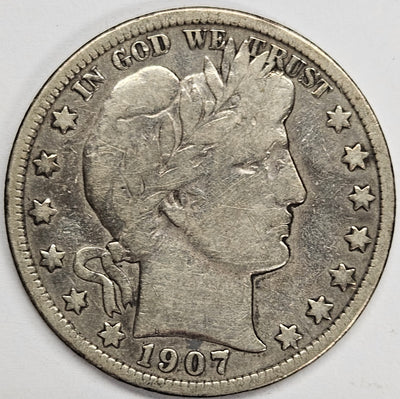 1907 Barber Half VG/Fine scratch